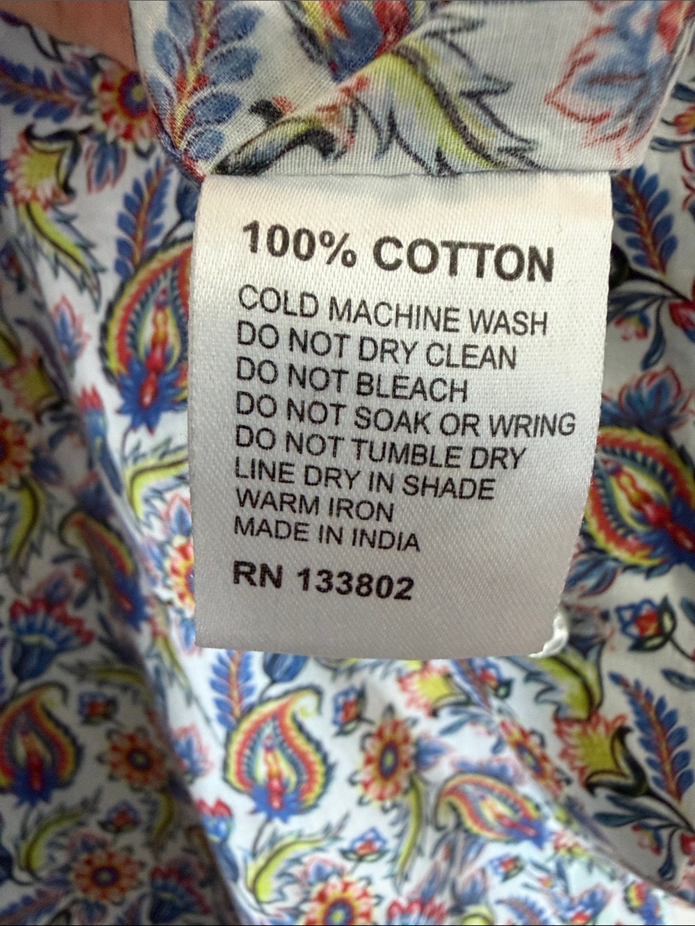 White Paisley Floral Button-Down Shirt - Picture 6 of 6
